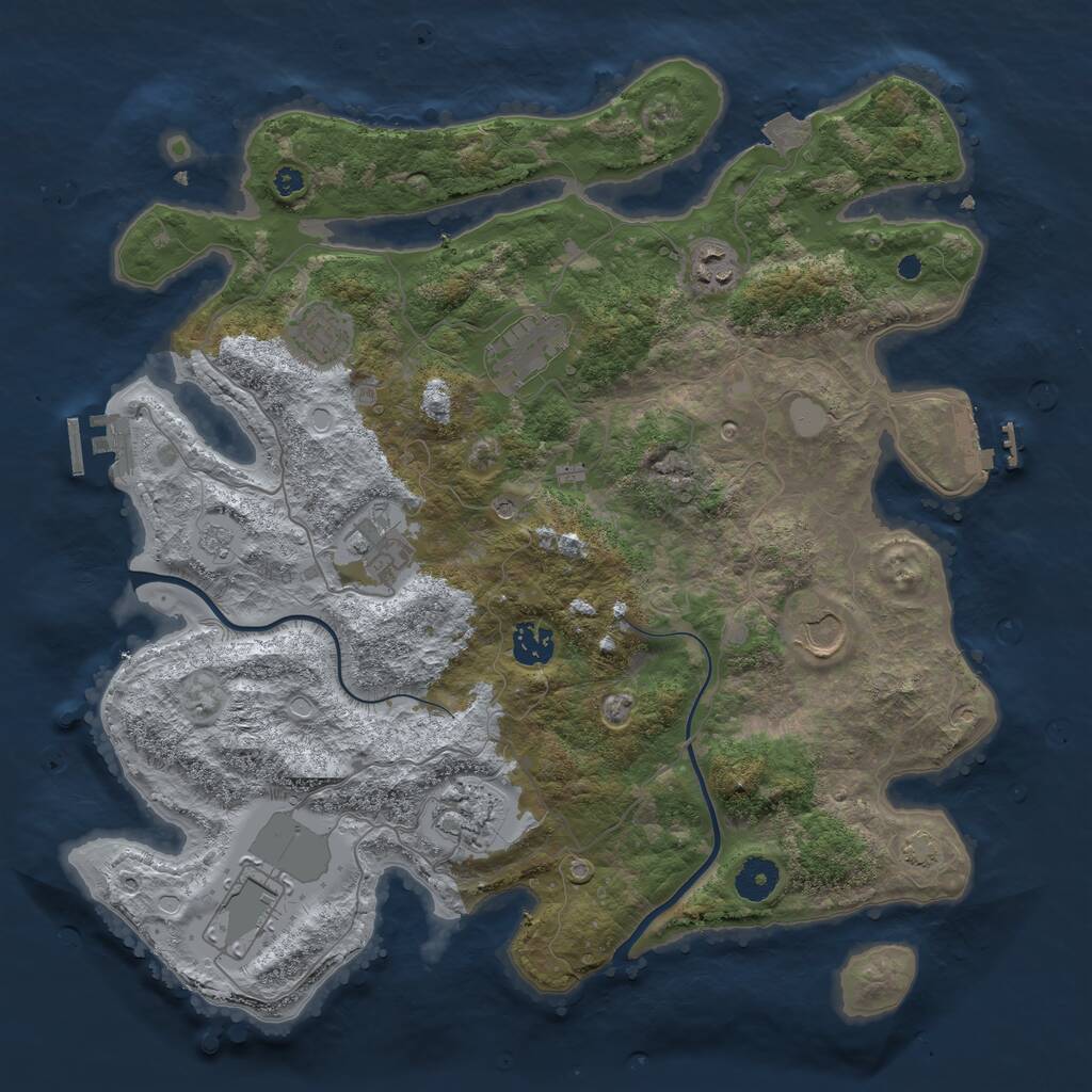 Rust Map: Procedural Map, Size: 3800, Seed: 6162584, 14 Monuments