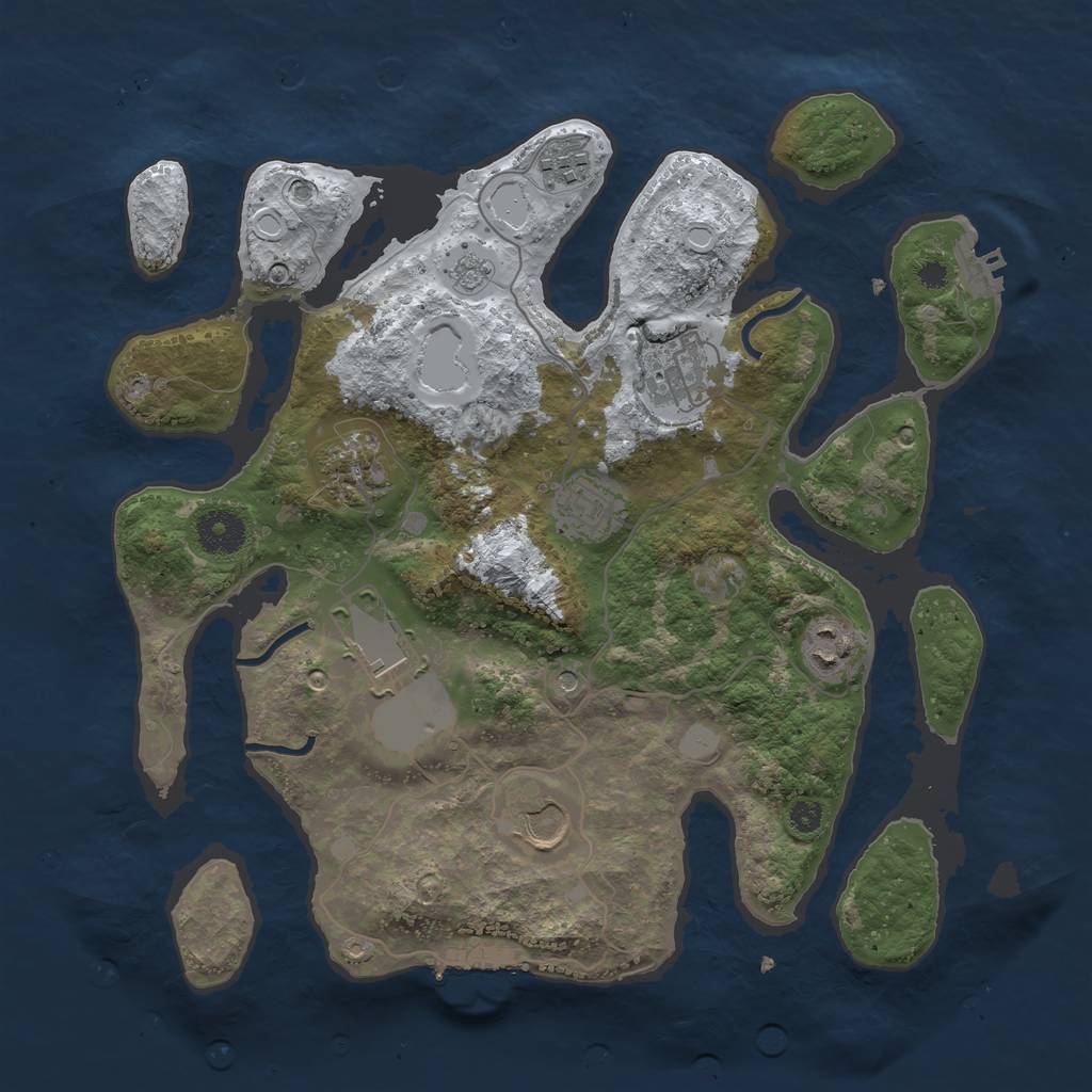 Rust Map: Procedural Map, Size: 3500, Seed: 3278286, 16 Monuments