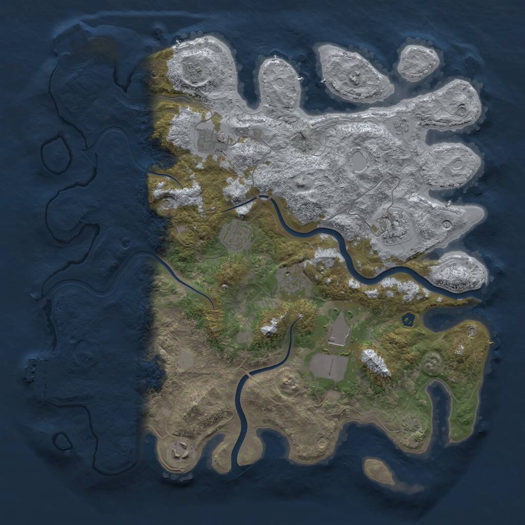 Rust Map: Procedural Map, Size: 3800, Seed: 1349101, 13 Monuments