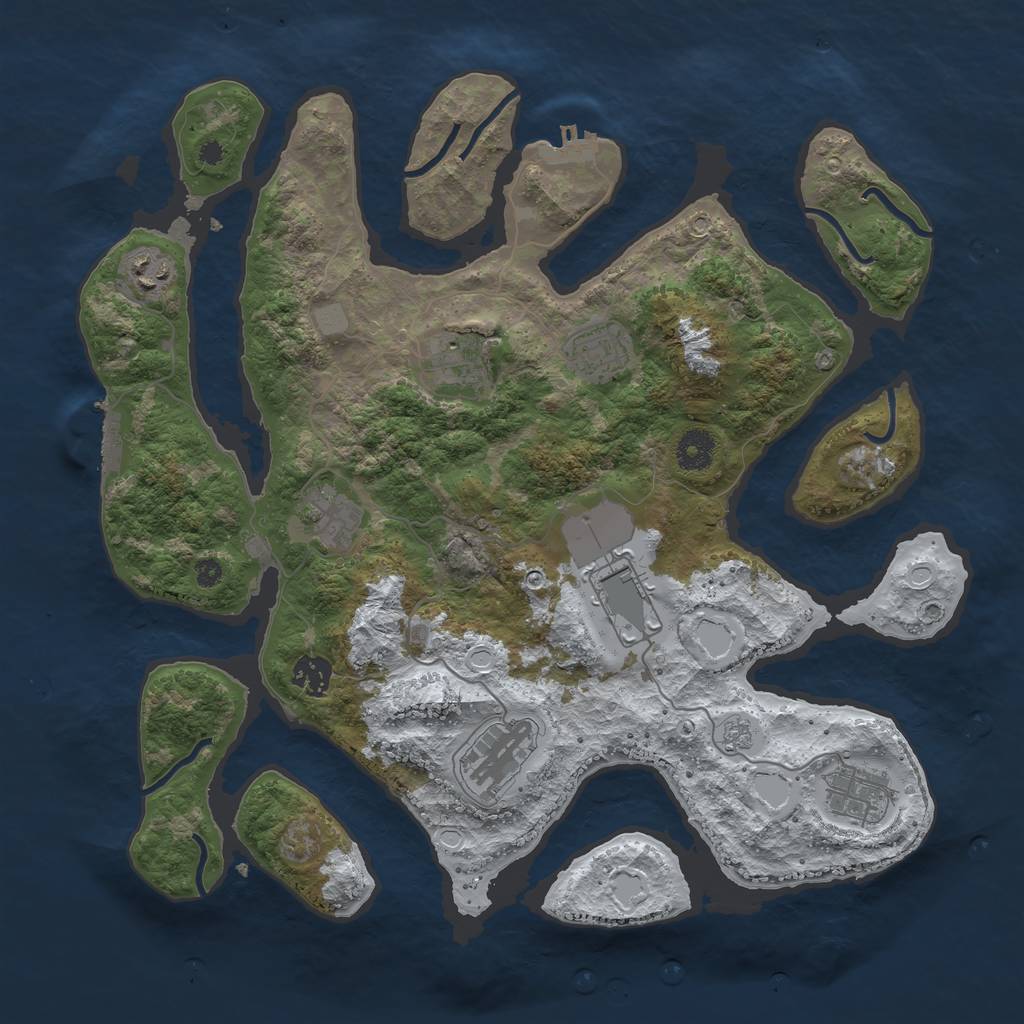 Rust Map: Procedural Map, Size: 3800, Seed: 1317191, 16 Monuments