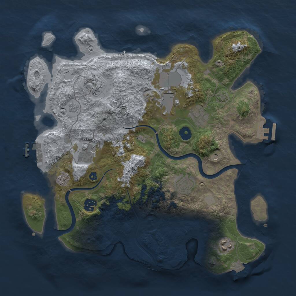 Rust Map: Procedural Map, Size: 3500, Seed: 4811767, 14 Monuments
