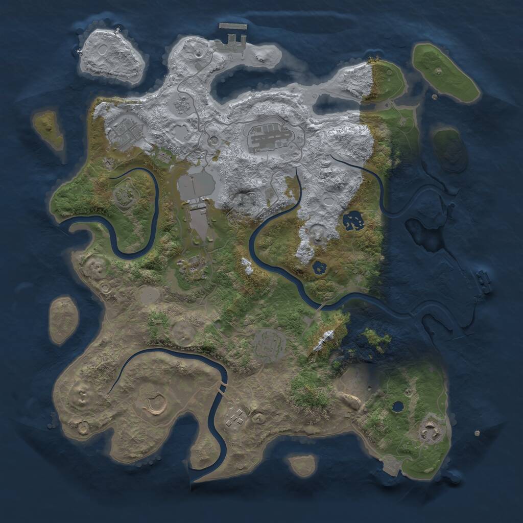 Rust Map: Procedural Map, Size: 3800, Seed: 1565503, 16 Monuments