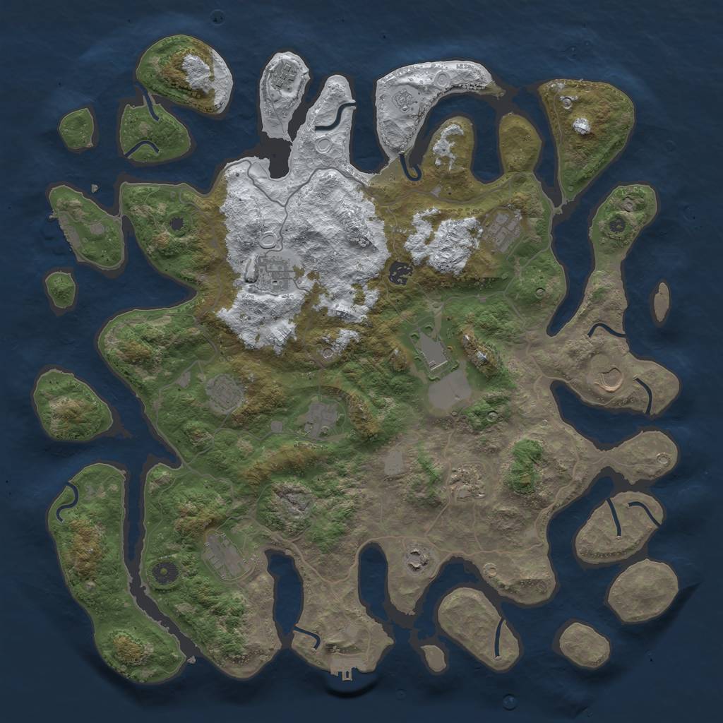 Rust Map: Procedural Map, Size: 4500, Seed: 403005270, 20 Monuments