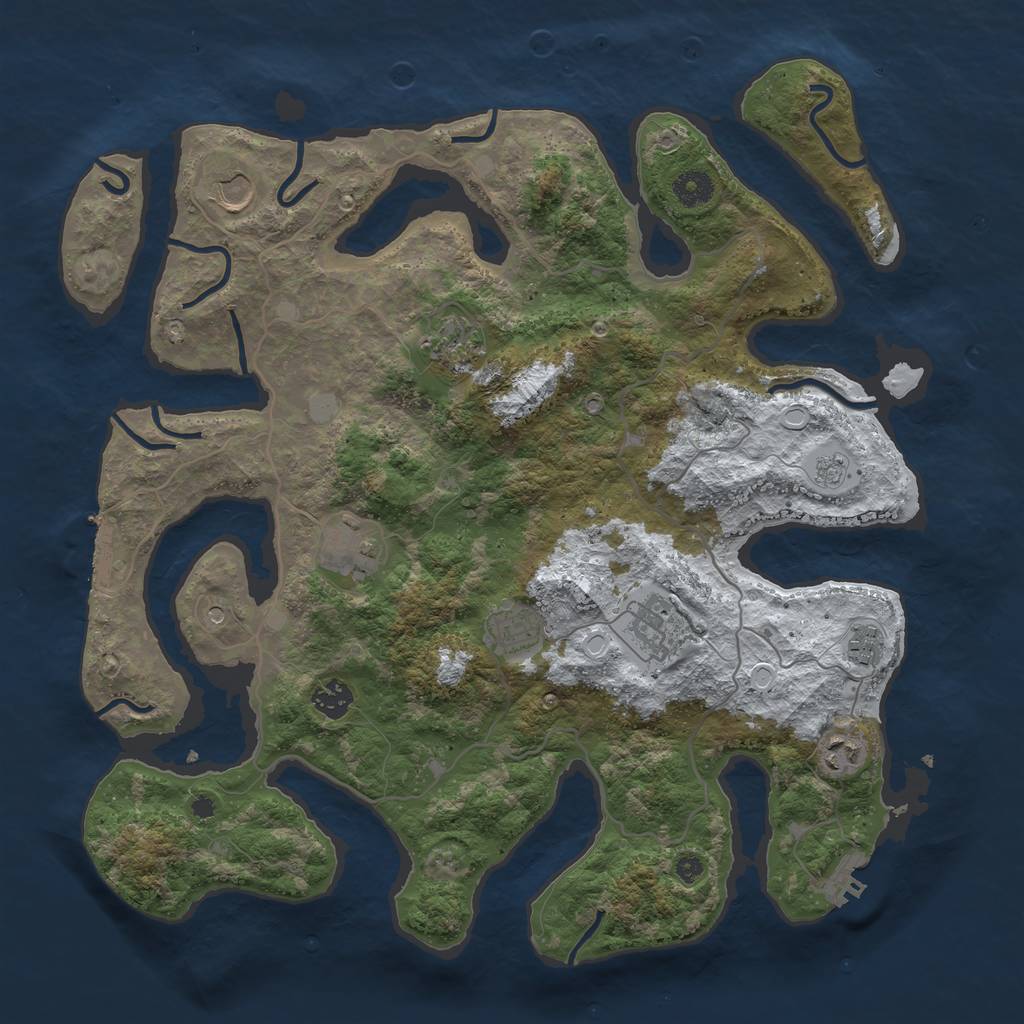 Rust Map: Procedural Map, Size: 4000, Seed: 337324, 17 Monuments