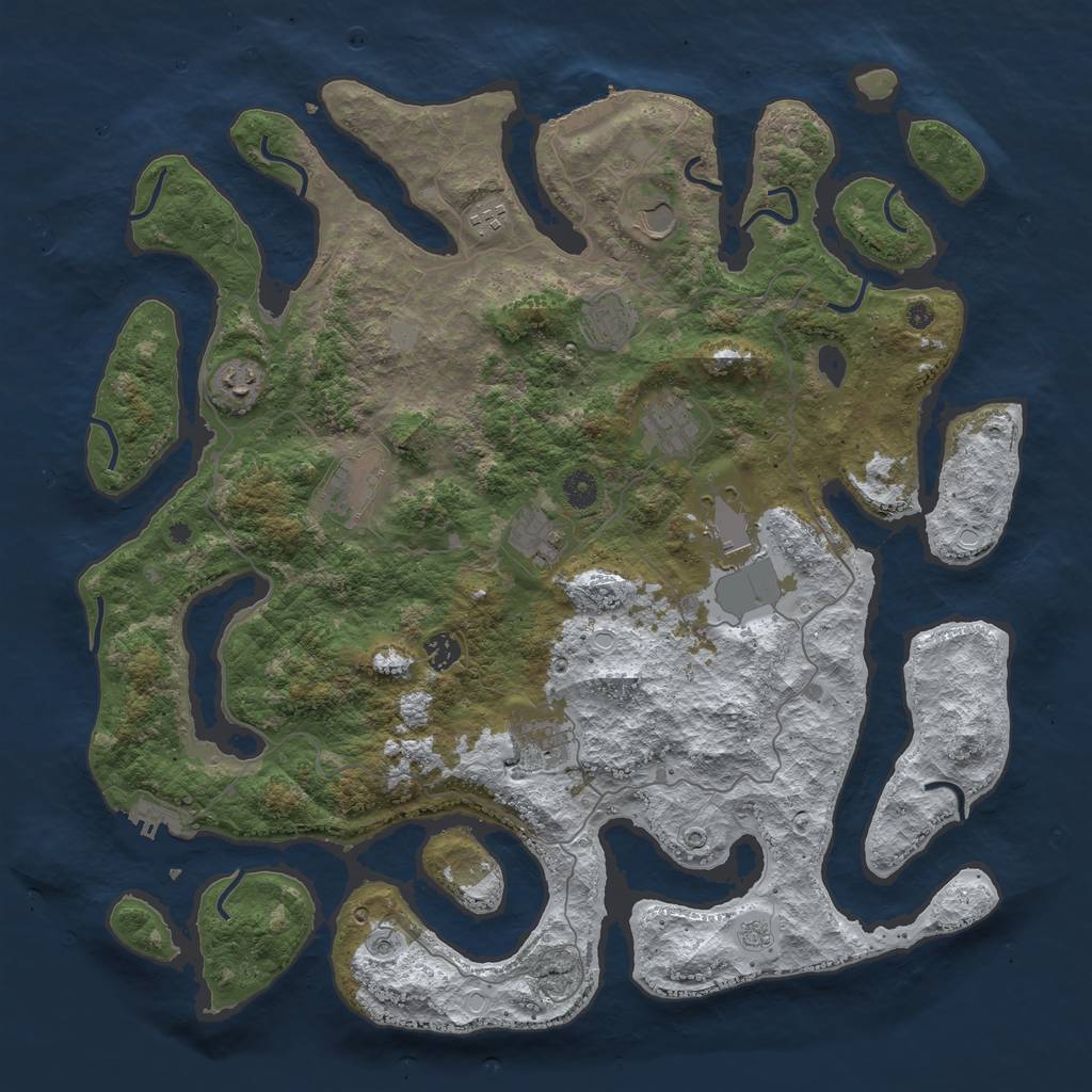 Rust Map: Procedural Map, Size: 4500, Seed: 1775, 19 Monuments