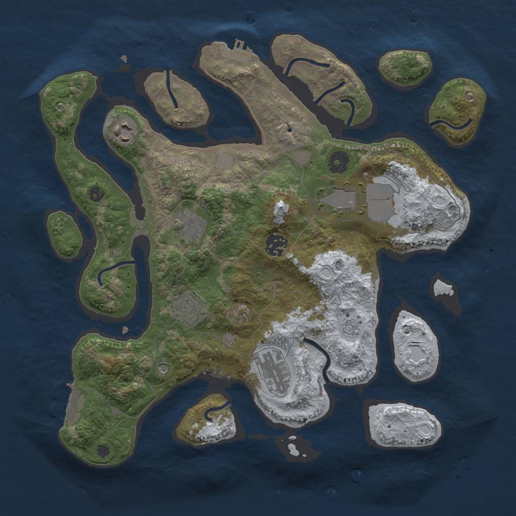 Rust Map: Procedural Map, Size: 3500, Seed: 6317679, 15 Monuments