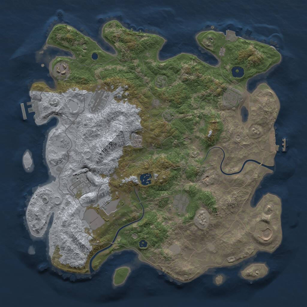 Rust Map: Procedural Map, Size: 3800, Seed: 5255340, 15 Monuments