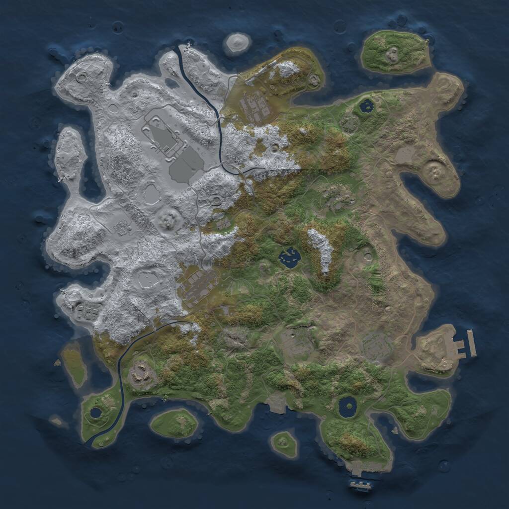 Rust Map: Procedural Map, Size: 3800, Seed: 5643926, 15 Monuments