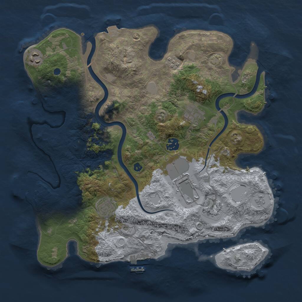 Rust Map: Procedural Map, Size: 3500, Seed: 2410326, 13 Monuments