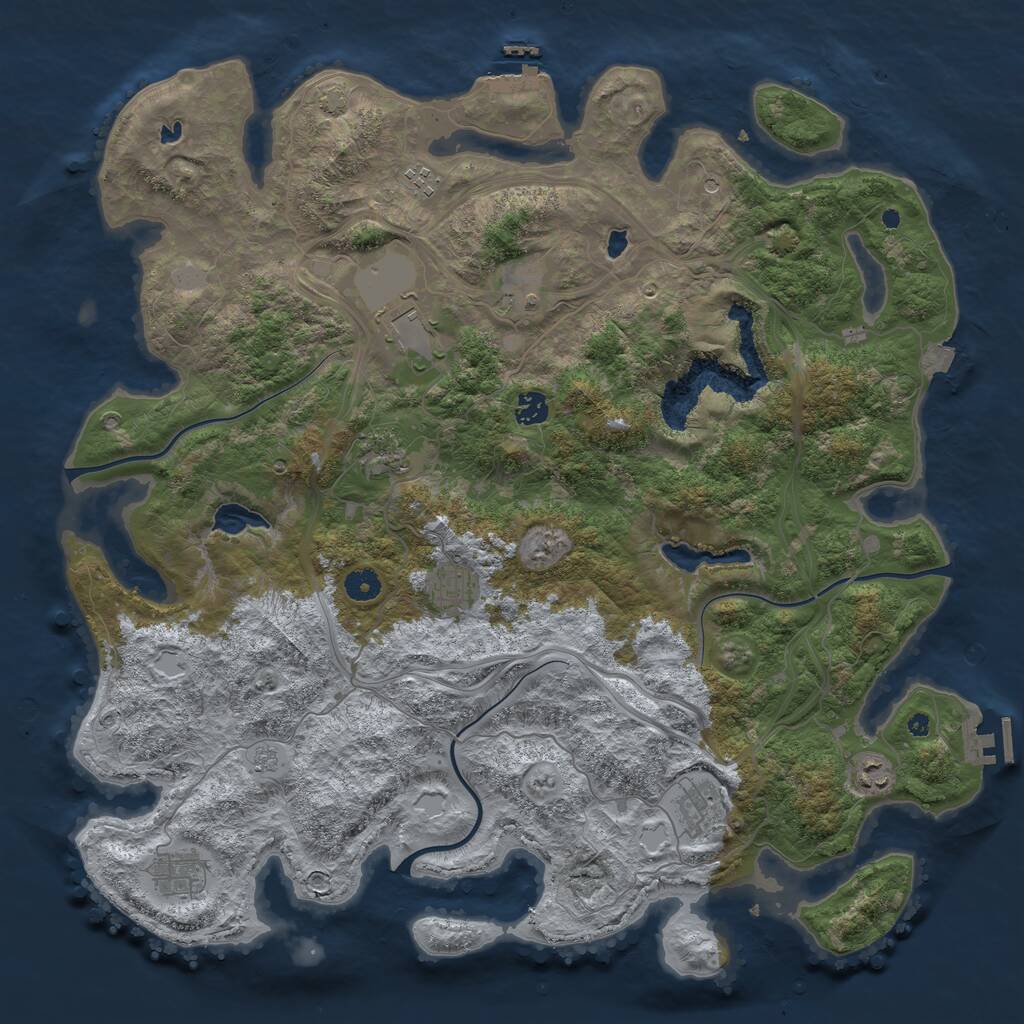 Rust Map: Procedural Map, Size: 4500, Seed: 2731316, 15 Monuments