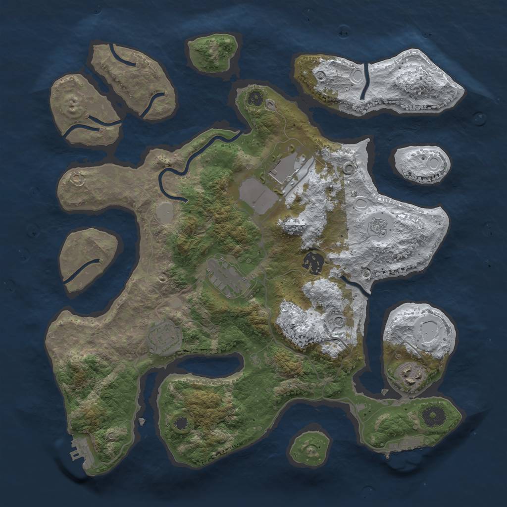 Rust Map: Procedural Map, Size: 3500, Seed: 2682129, 14 Monuments