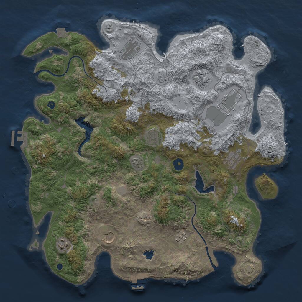 Rust Map: Procedural Map, Size: 4000, Seed: 302927, 14 Monuments