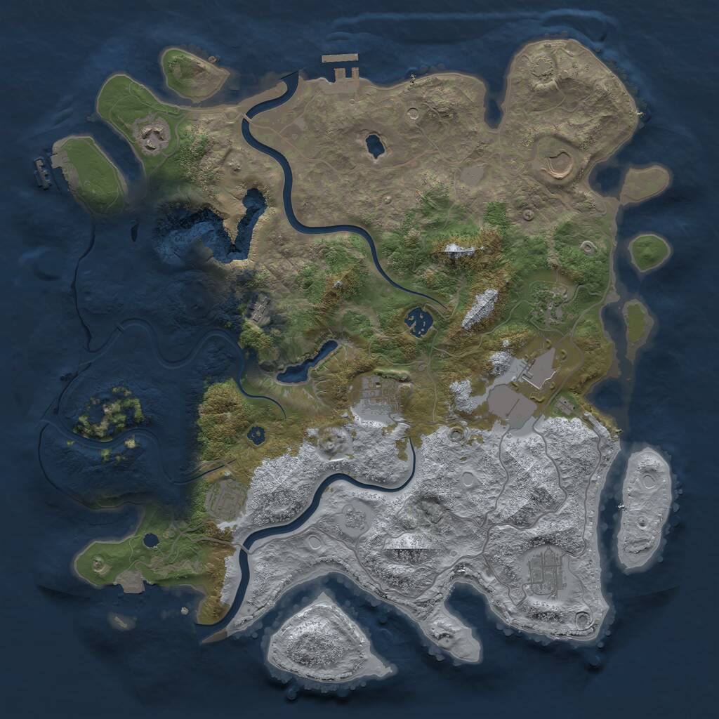 Rust Map: Procedural Map, Size: 4000, Seed: 100918, 15 Monuments