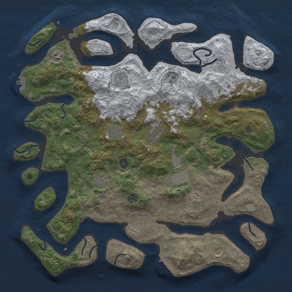 Rust Map: Procedural Map, Size: 4500, Seed: 4116115, 20 Monuments