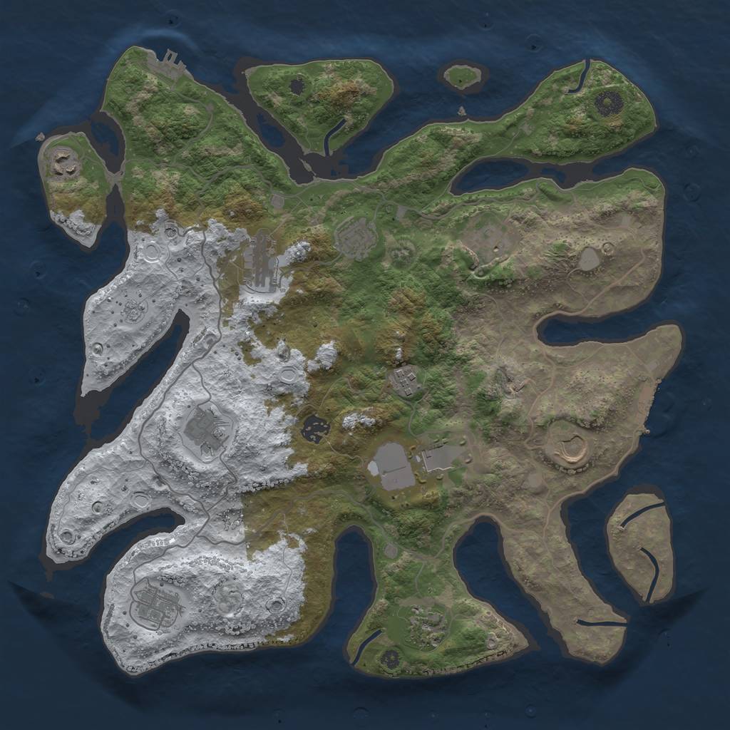 Rust Map: Procedural Map, Size: 4000, Seed: 224790, 20 Monuments
