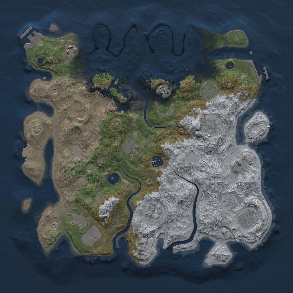 Rust Map: Procedural Map, Size: 3800, Seed: 4932788, 16 Monuments