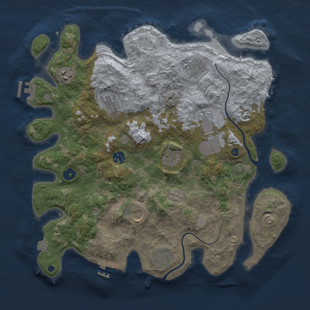 Rust Map: Procedural Map, Size: 3800, Seed: 6290062, 15 Monuments