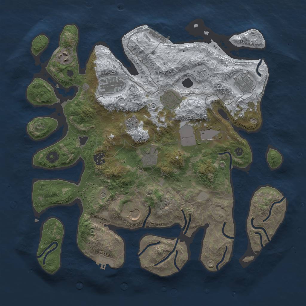 Rust Map: Procedural Map, Size: 3800, Seed: 6290062, 18 Monuments
