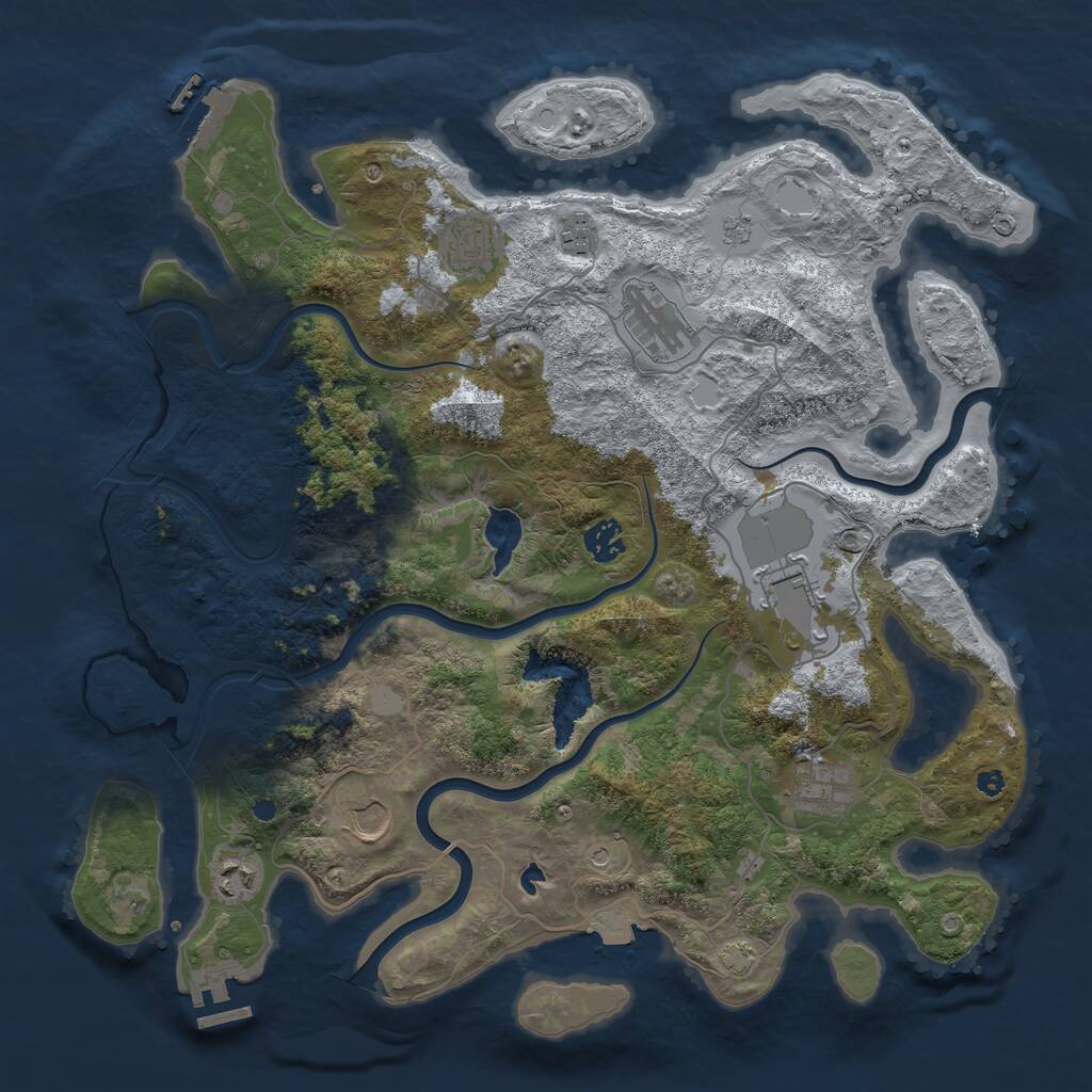 Rust Map: Procedural Map, Size: 4000, Seed: 120894, 14 Monuments
