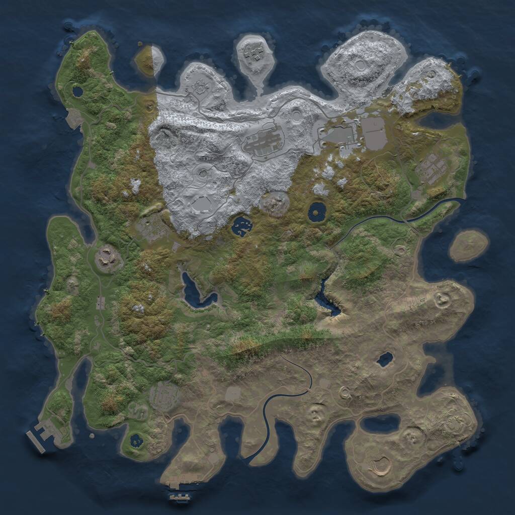 Rust Map: Procedural Map, Size: 4000, Seed: 440189, 15 Monuments