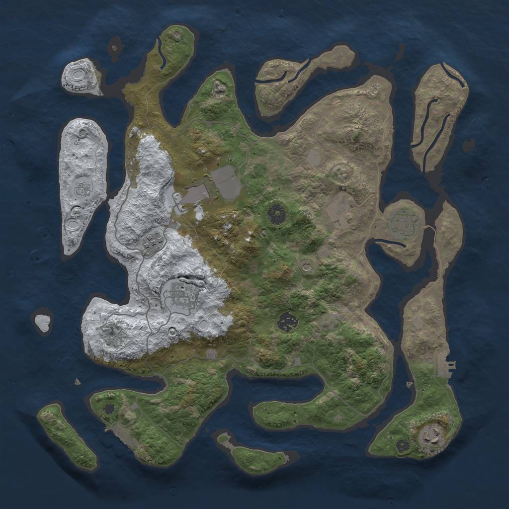 Rust Map: Procedural Map, Size: 4000, Seed: 101273, 16 Monuments