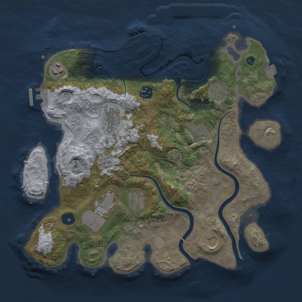 Rust Map: Procedural Map, Size: 3500, Seed: 3992482, 15 Monuments