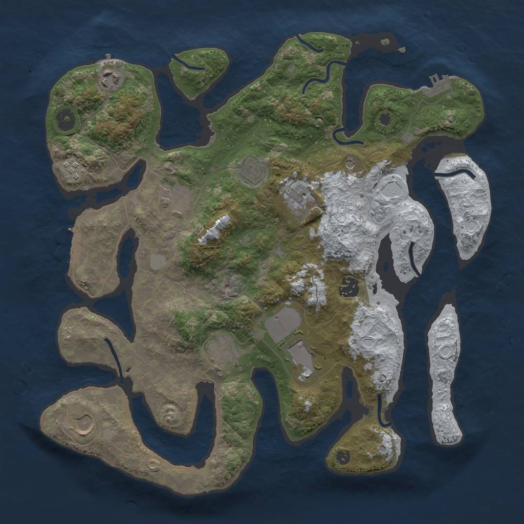 Rust Map: Procedural Map, Size: 3800, Seed: 6186320, 18 Monuments