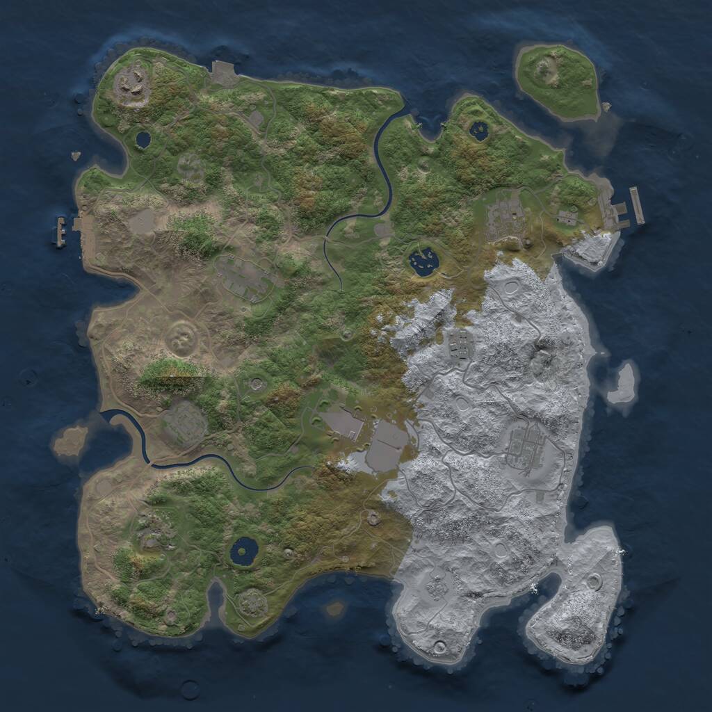 Rust Map: Procedural Map, Size: 3800, Seed: 2602806, 15 Monuments