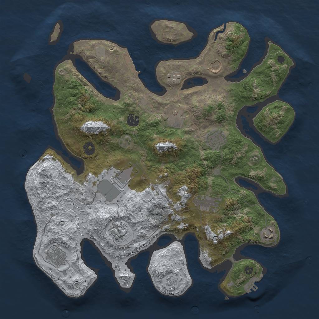 Rust Map: Procedural Map, Size: 3800, Seed: 145789, 19 Monuments