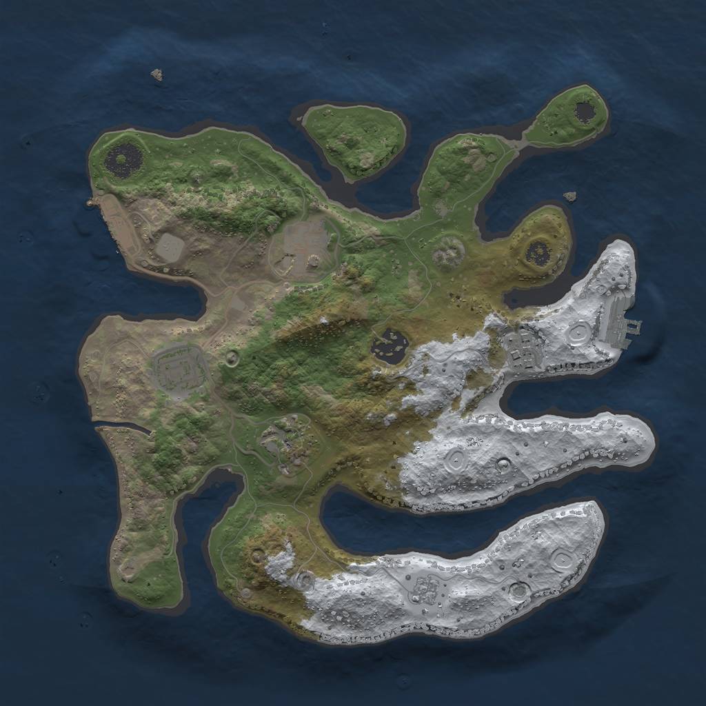 Rust Map: Procedural Map, Size: 3000, Seed: 1064122862, 13 Monuments