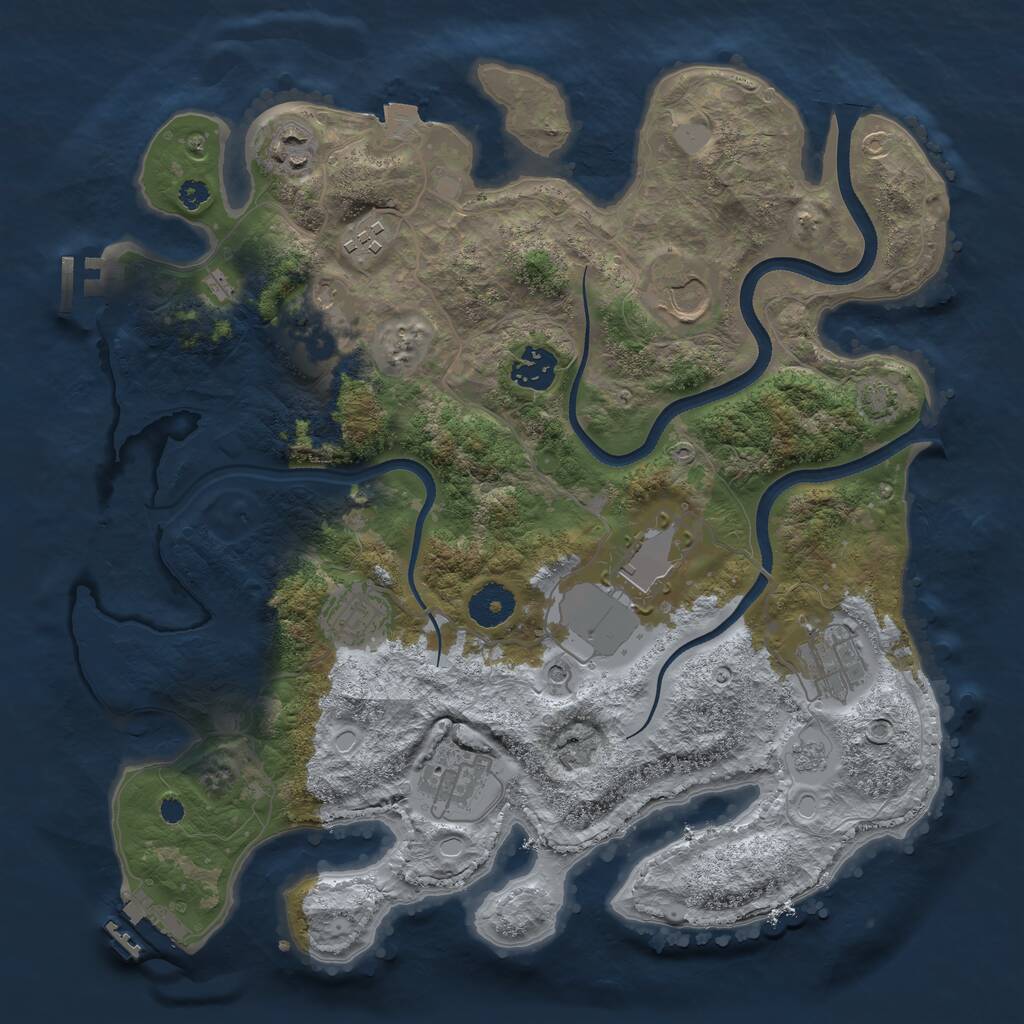 Rust Map: Procedural Map, Size: 3500, Seed: 5066921, 15 Monuments