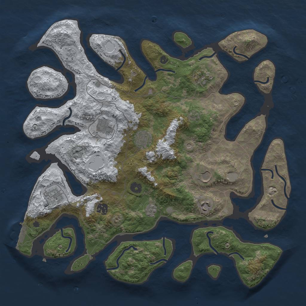 Rust Map: Procedural Map, Size: 4000, Seed: 581380, 16 Monuments