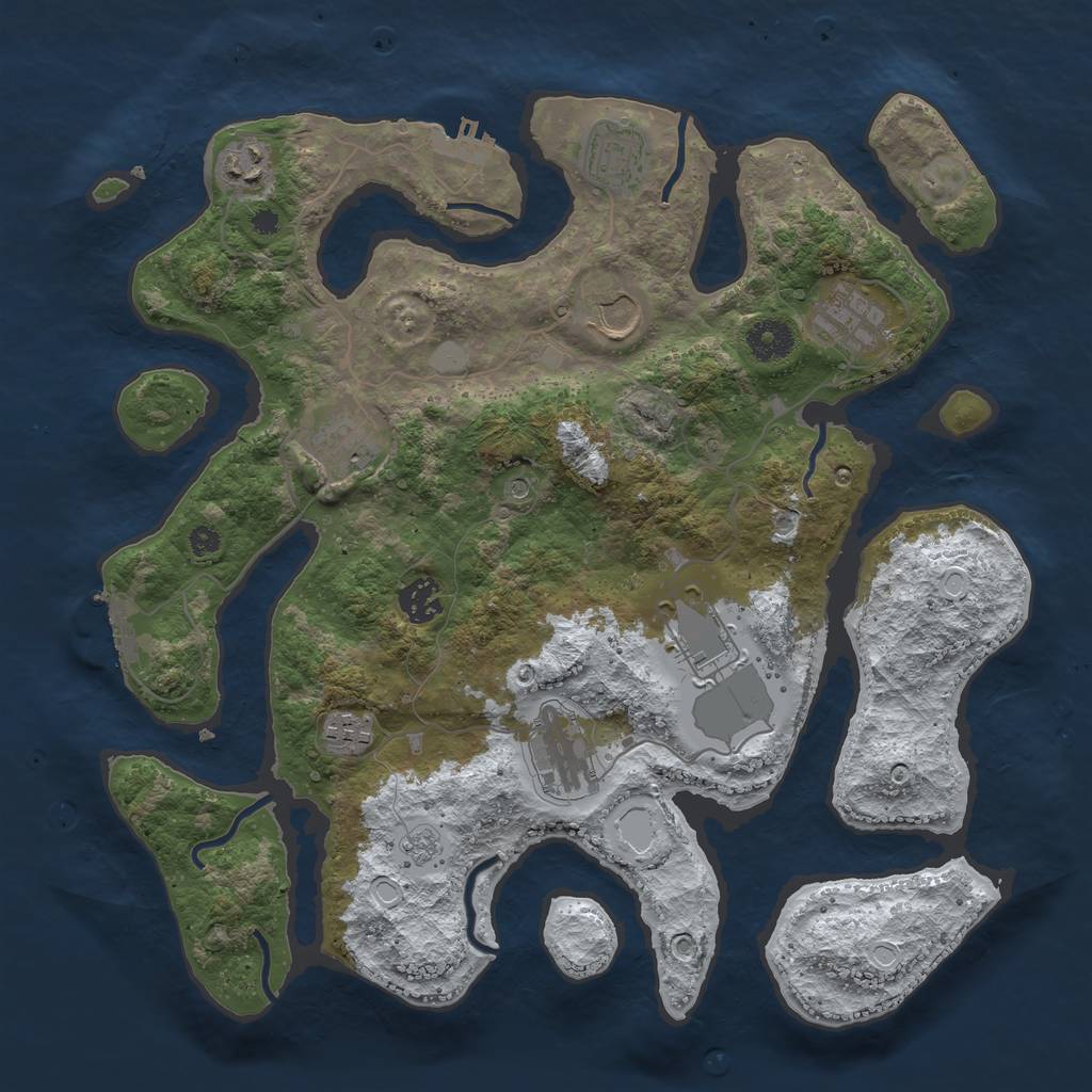 Rust Map: Procedural Map, Size: 3700, Seed: 479746930, 18 Monuments