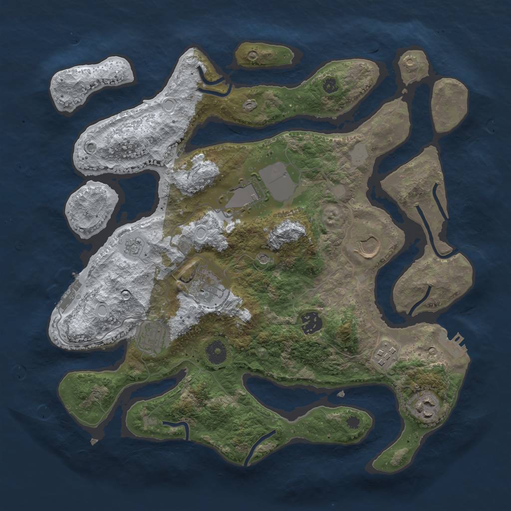 Rust Map: Procedural Map, Size: 3500, Seed: 2024289, 16 Monuments