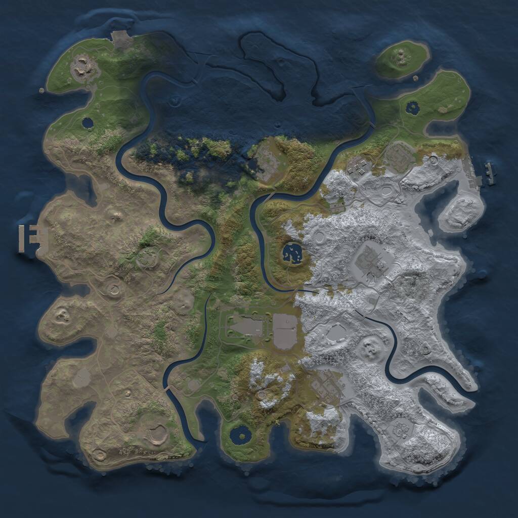 Rust Map: Procedural Map, Size: 3800, Seed: 1730665, 15 Monuments