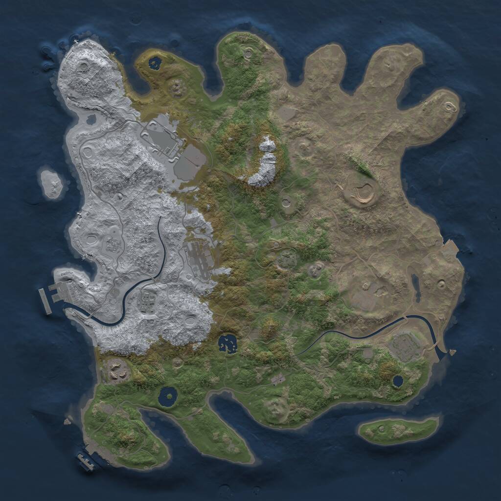 Rust Map: Procedural Map, Size: 3800, Seed: 6308262, 14 Monuments