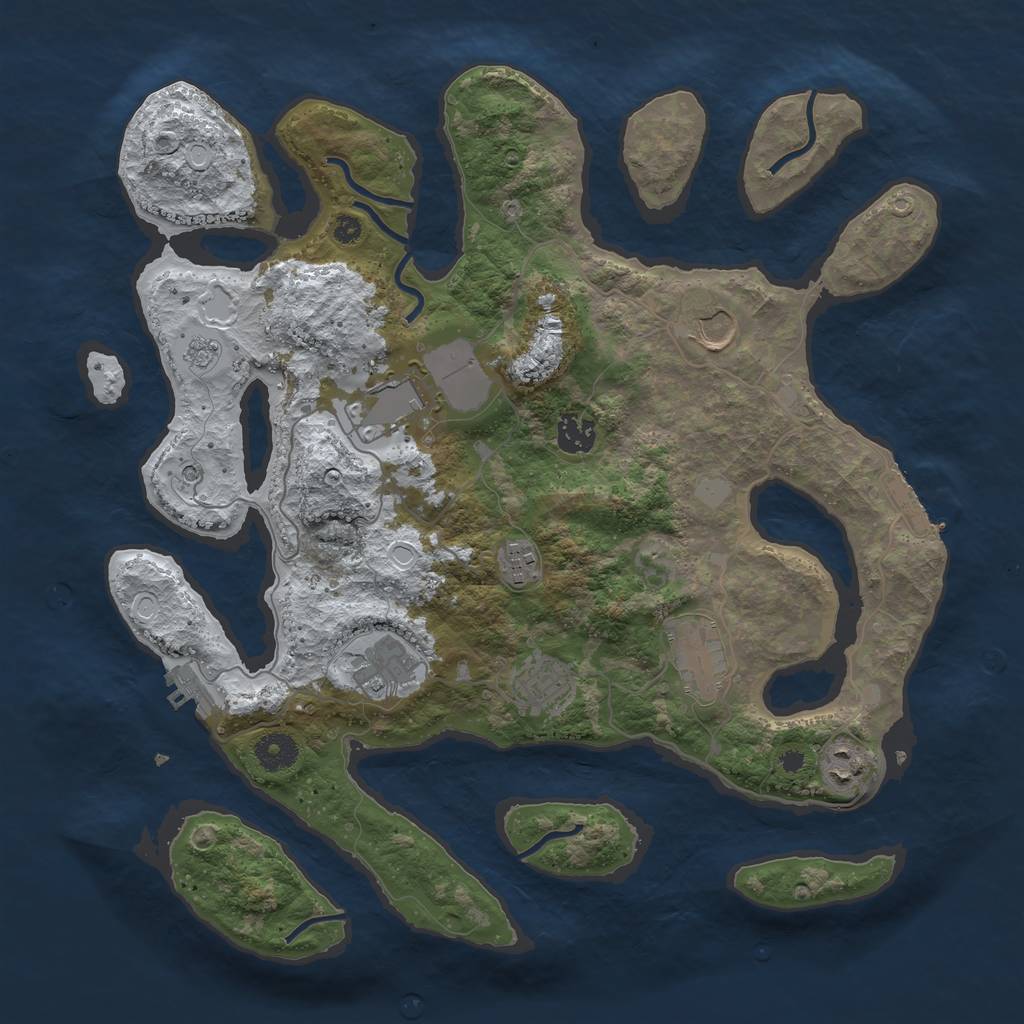 Rust Map: Procedural Map, Size: 3800, Seed: 6308262, 17 Monuments