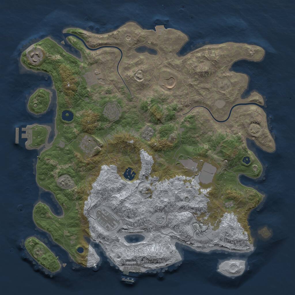 Rust Map: Procedural Map, Size: 3800, Seed: 521171, 16 Monuments