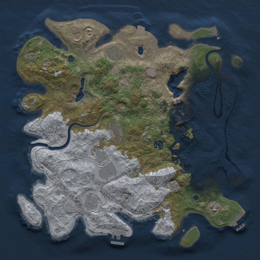 Rust Map: Procedural Map, Size: 4000, Seed: 890787, 15 Monuments