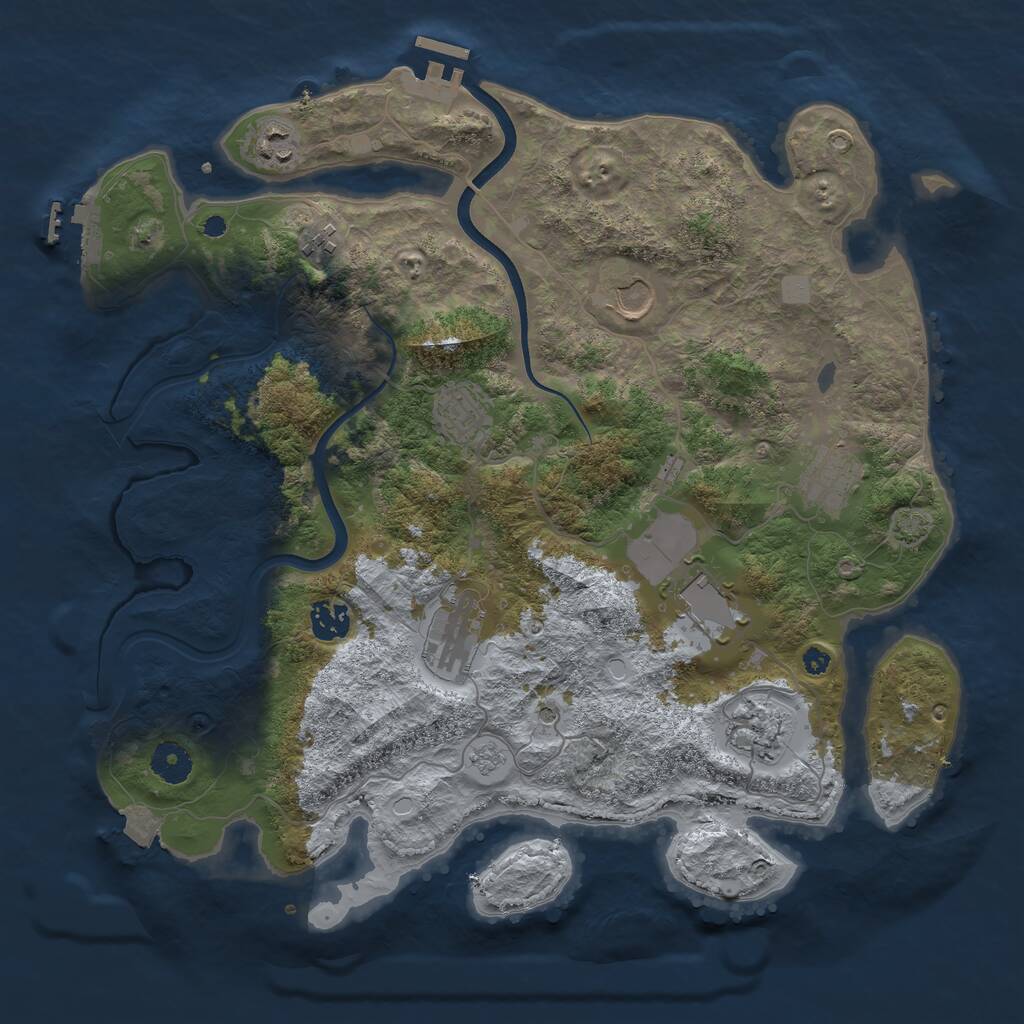 Rust Map: Procedural Map, Size: 3800, Seed: 5717557, 15 Monuments