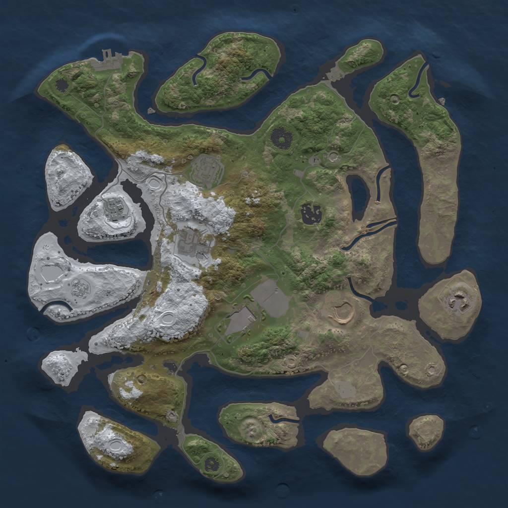 Rust Map: Procedural Map, Size: 3500, Seed: 1917132, 15 Monuments