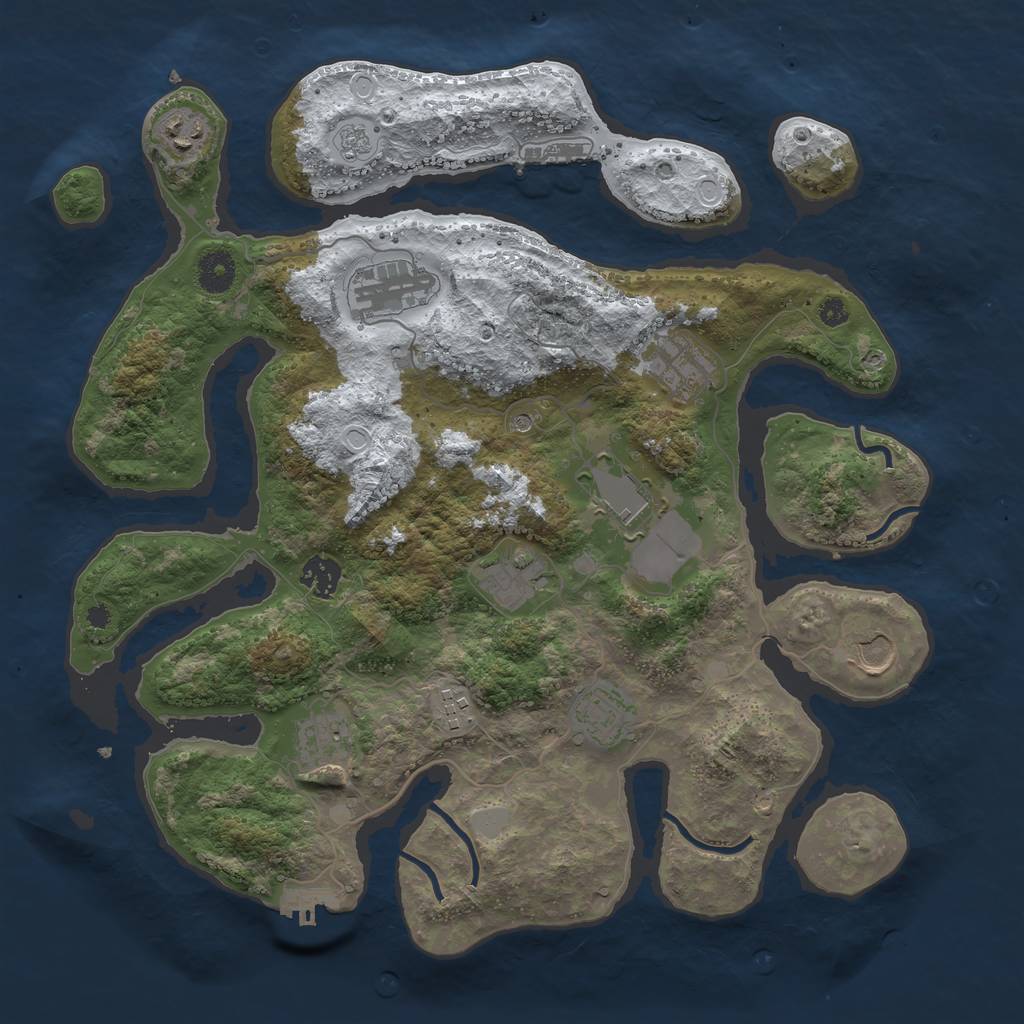 Rust Map: Procedural Map, Size: 3800, Seed: 2935088, 19 Monuments