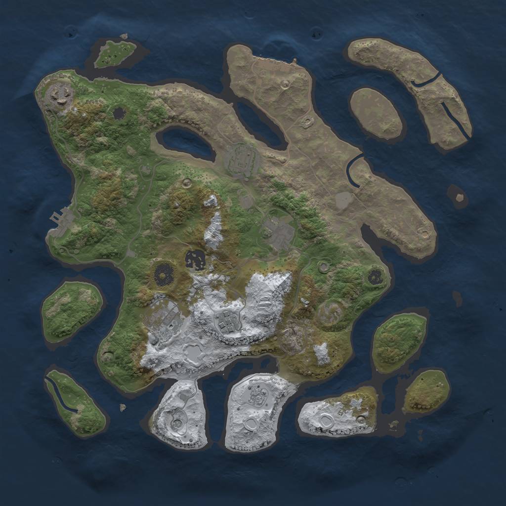 Rust Map: Procedural Map, Size: 3500, Seed: 4000094, 15 Monuments