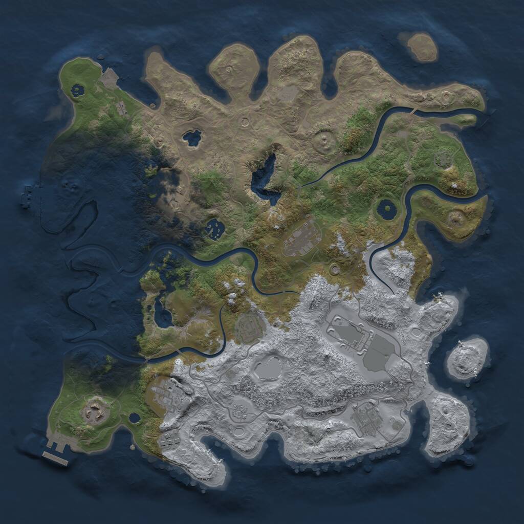 Rust Map: Procedural Map, Size: 4000, Seed: 176187, 15 Monuments