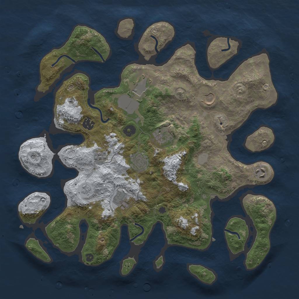 Rust Map: Procedural Map, Size: 3800, Seed: 3045530, 15 Monuments