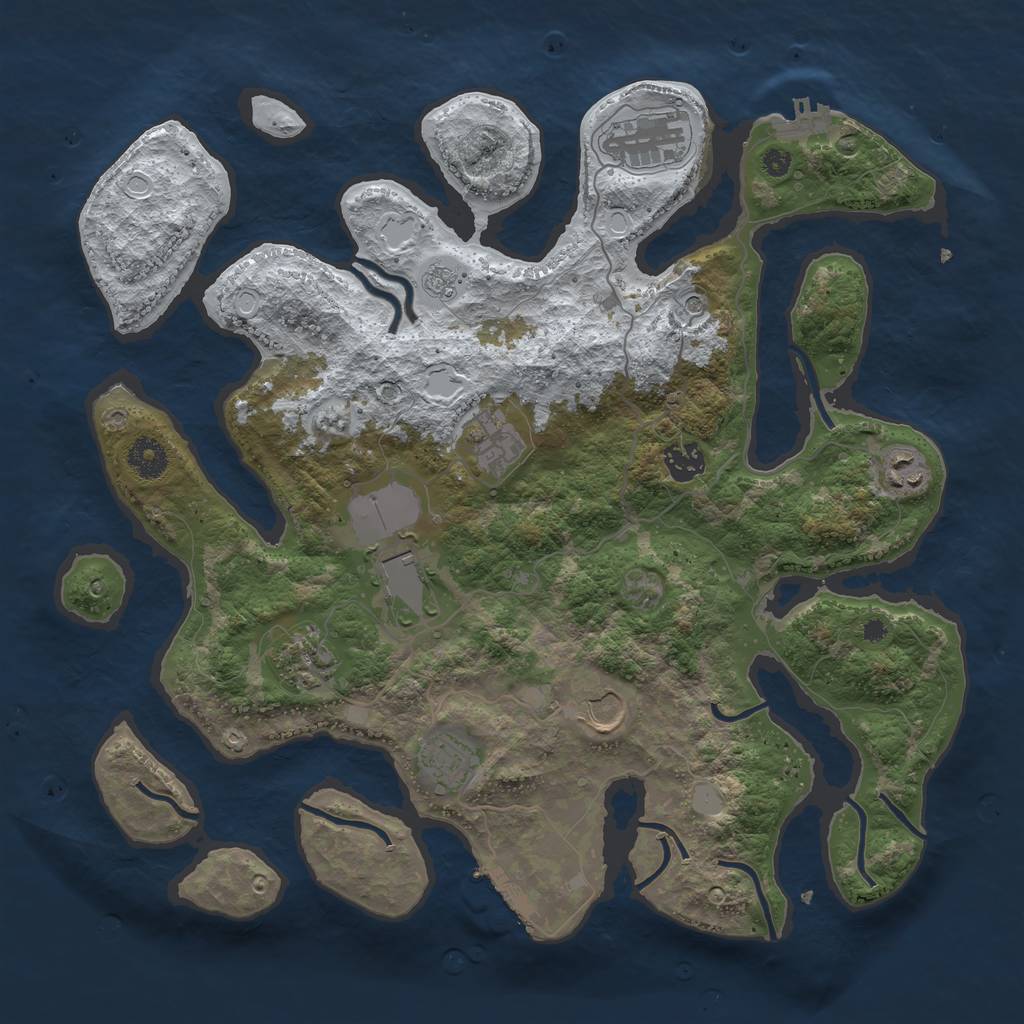 Rust Map: Procedural Map, Size: 3800, Seed: 4792086, 17 Monuments