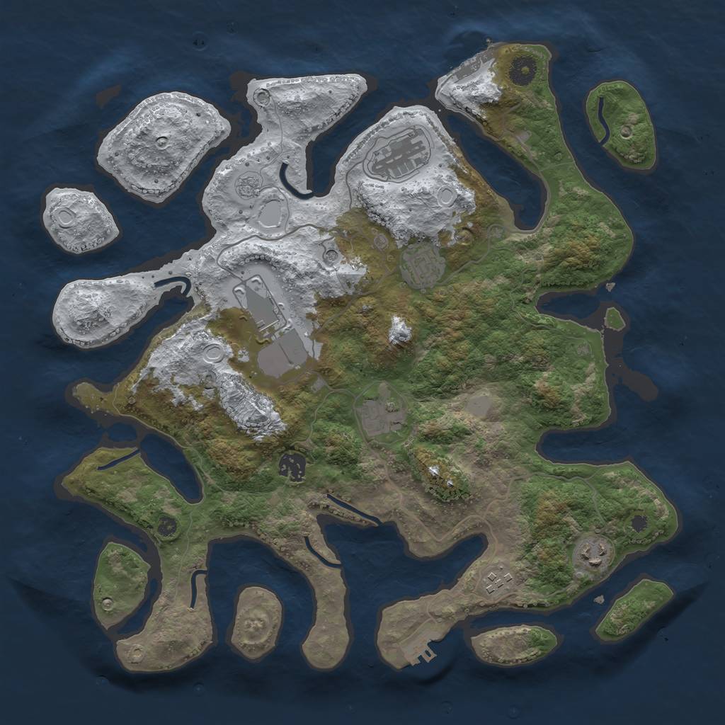 Rust Map: Procedural Map, Size: 3800, Seed: 730796, 16 Monuments
