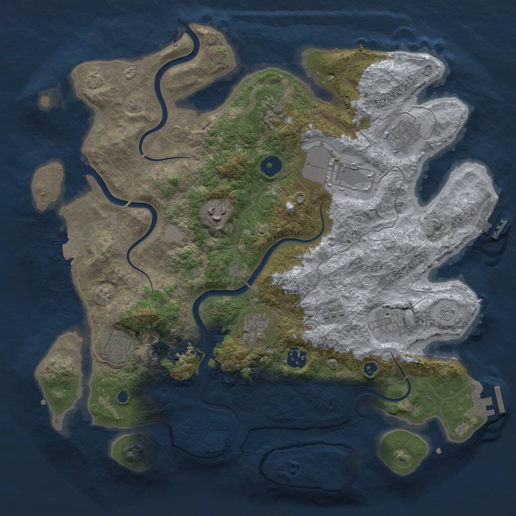 Rust Map: Procedural Map, Size: 3800, Seed: 131856, 15 Monuments