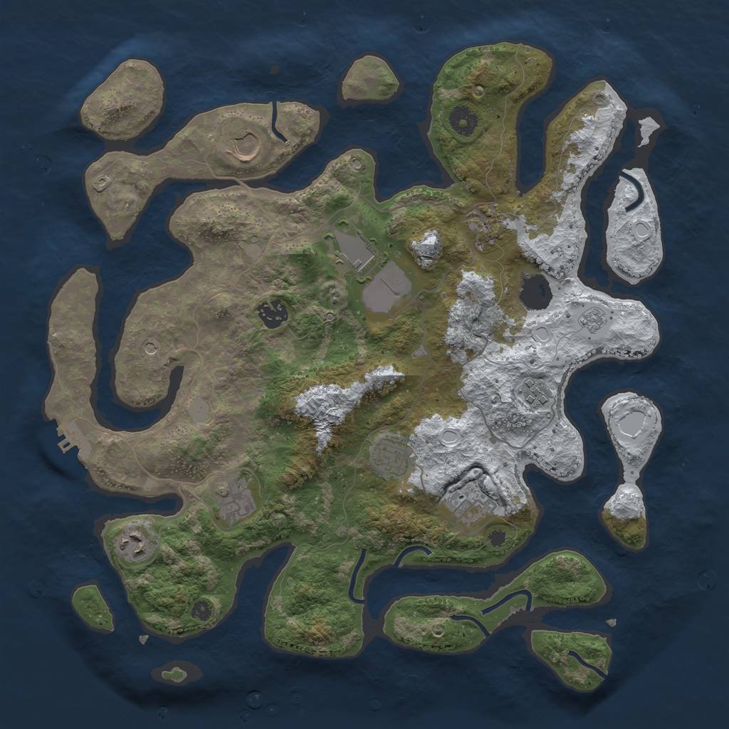 Rust Map: Procedural Map, Size: 3800, Seed: 1319904, 17 Monuments