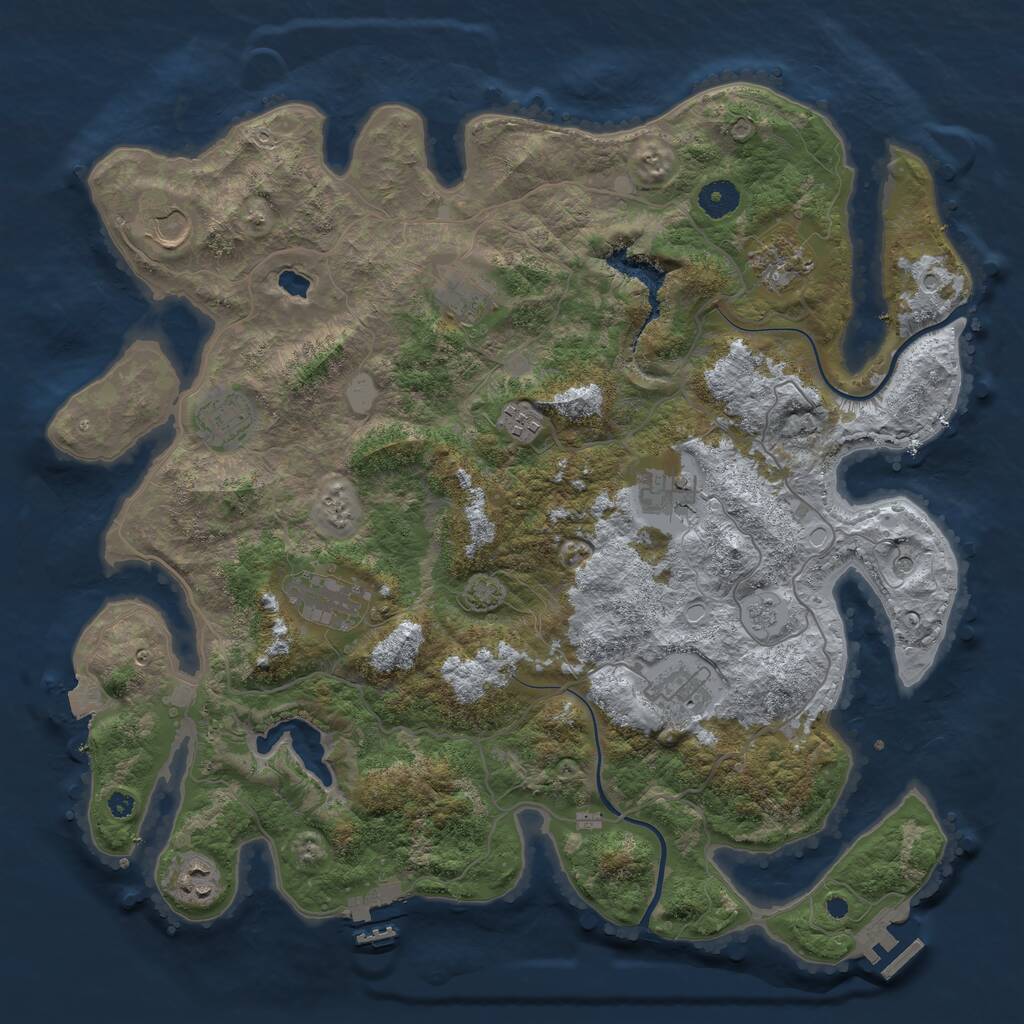 Rust Map: Procedural Map, Size: 4000, Seed: 156534, 15 Monuments